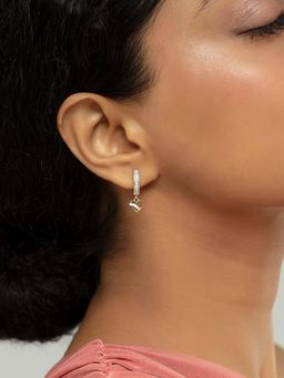 Mia by Tanishq - Heart Glow Gold and Diamond Hoop Earrings