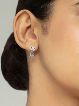 Mia by Tanishq - Vintage Chic Gold and Diamond Hoop Earrings