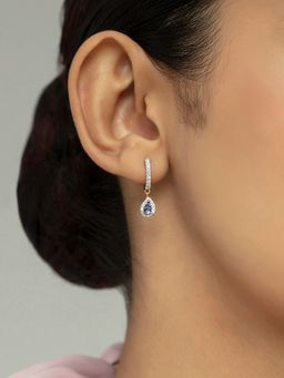 Mia by Tanishq - Vibrant Glam Gold and Diamond Hoop Earrings