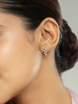 Mia by Tanishq - Radiant Luxe Gold and Diamond Hoop Earrings