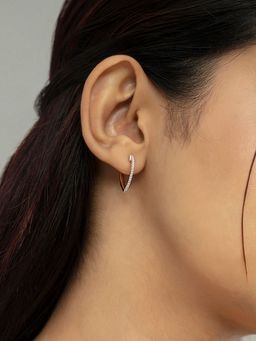 Mia by Tanishq - Edgy Luxe Gold and Diamond Hoop Earrings