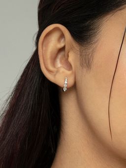 Mia by Tanishq - Radiant Shimmer Gold and Diamond Hoop Earrings