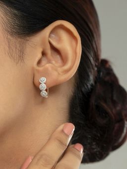 Mia by Tanishq - Leafy Luxe Gold and Diamond Hoop Earrings