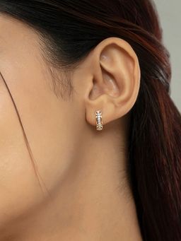 Mia by Tanishq - Glam Bold Gold and Diamond Hoop Earrings