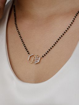 Mia by Tanishq - Hexagonal Glow Gold and Diamond Mangalsutra
