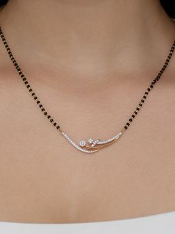 Mia by Tanishq - Graceful Swirl Gold and Diamond Mangalsutra