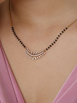 Mia by Tanishq - Crescent Sparkle Gold and Diamond Mangalsutra