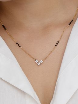 Mia by Tanishq - Starlight Symmetry 14Kt Gold and Diamond Mangalsutra
