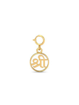 KuberBox - 18K Yellow Gold Inscribed Shree Charm