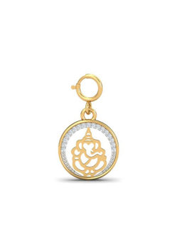 KuberBox - 18K Yellow Gold Ganpati Diamond Charm