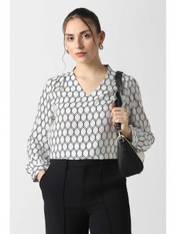 Van Heusen - Women White Polyester Full Sleeves Top