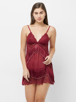 FashionRack - Women Comfort Babydoll - Maroon (Set of 2)