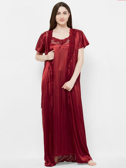 FashionRack - Women Comfort Nightdress - Maroon (Set of 3)