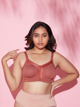 Nykd by Nykaa - Everyday Cotton M-Frame Bounce Control Non-Padded Non-Wired Bra NYB101 Rust