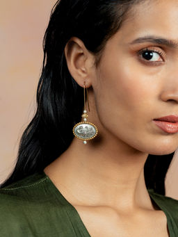 Shaya by CaratLane - Navilu Coin Wire Earrings in Dual Plated 925 Silver