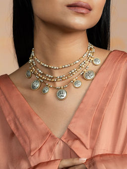 Shaya by CaratLane - 925 Silver Shaya by CaratLane Snehitaru Coin Necklace in Dual Plated