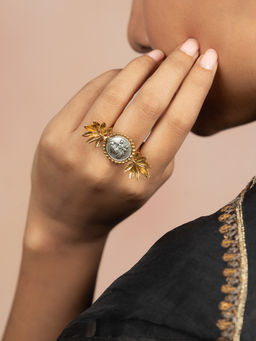 Shaya by CaratLane - Preethi Coin Ring in Dual Plated 925 Silver