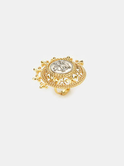 Shaya by CaratLane - Snehitaru Coin Ring in Dual Plated 925 Silver