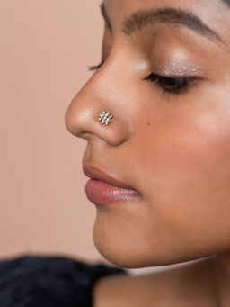 Shaya by CaratLane - Huvu Nose Pin in Dual Plated 925 Silver