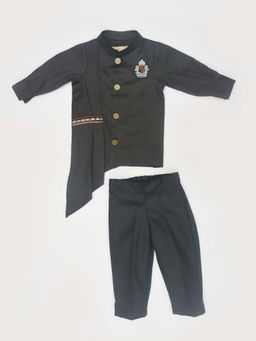 Fayon Kids - Black Kurta with Pants (Set of 2)