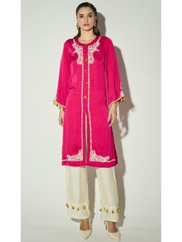Basanti Kapde aur Koffee - The Noble Orchid Bloom Embroidered Kurta with Palazzo
