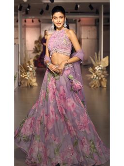 Basanti Kapde aur Koffee - The Mystical Lilacs Lehenga And Stitched Blouse With Dupatta
