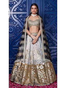 Basanti Kapde aur Koffee - Brown Lehenga And Stitched Blouse With Dupatta