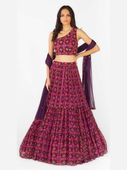Basanti Kapde aur Koffee - Purple Lehenga with Stitched Blouse and Dupatta