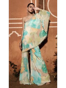 Basanti Kapde aur Koffee - The Aqua Resort Printed Kurta with Sharara