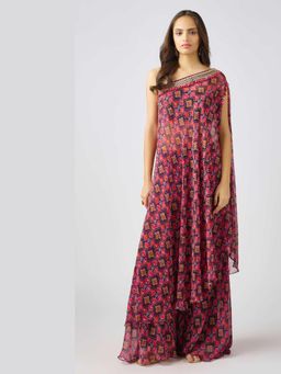 Basanti Kapde aur Koffee - Purple Georgette Embroidered Sharara