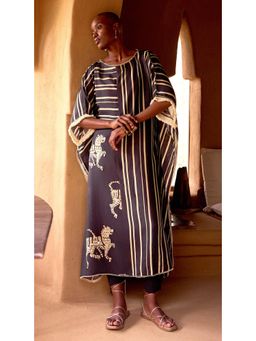 Basanti Kapde aur Koffee - Black Stripes Abstract Kaftan and Pant