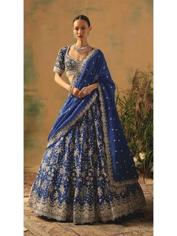 Basanti Kapde aur Koffee - The Electric Peony Lehenga And Stitched Blouse With Dupatta