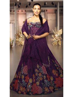 Basanti Kapde aur Koffee - Purple Lehenga And Stitched Blouse With Dupatta