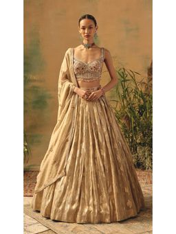 Basanti Kapde aur Koffee - The Blooming Clouds Ivory Lehenga And Stitched Blouse With Dupatta