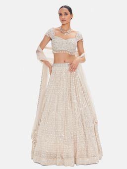 Basanti Kapde aur Koffee - The Pearly Luminous Lehenga And Stitched Blouse With Dupatta