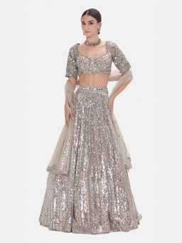 Basanti Kapde aur Koffee - The Silver Odyssey Lehenga And Stitched Blouse With Dupatta