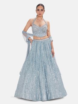 Basanti Kapde aur Koffee - The Ice Comet Lehenga And Stitched Blouse With Dupatta