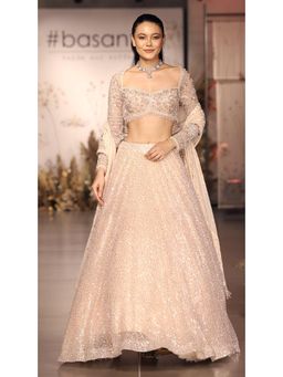 Basanti Kapde aur Koffee - The Peach Celestial Dream Lehenga And Stitched Blouse With Dupatta