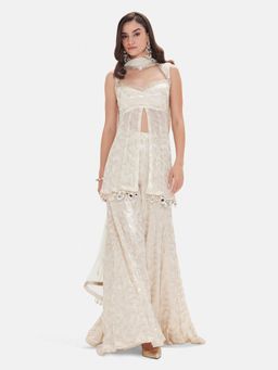 Basanti Kapde aur Koffee - The Royal Pearl Sharara With Dupatta