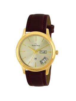 PA Maxima - Men 58525LMGY Gold Dial Analog Watch (S)