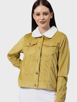 Campus Sutra - Yellow Solid Jacket