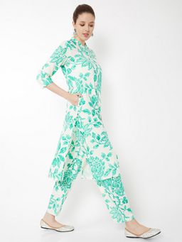 max - Off White Women Floral Print Straight Pant