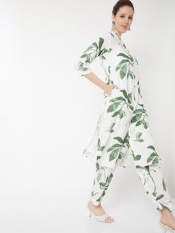 max - Off White Printed Straight Pant
