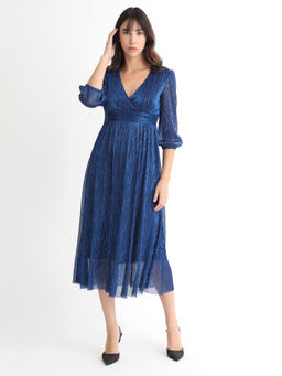 RAREISM - Women Shimmer Party Midi Dress