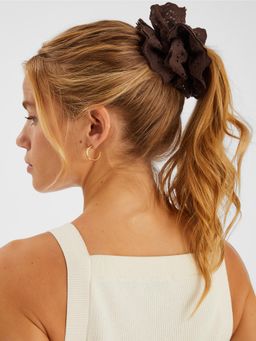 Accessorize London - Brown Solid Fabric Scrunchie
