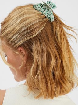 Accessorize London - Green Printed Plastic Hair Clip