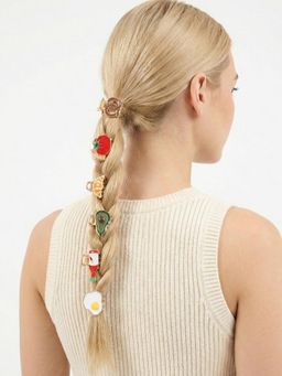 Accessorize London - Multi-Color Printed Metal Hair Clips Pack of 6)