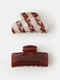 Accessorize London - Multi-Color Printed Plastic Hair Clips Pack of 2)