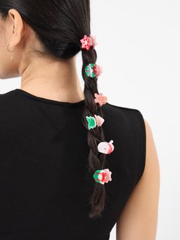 Accessorize London - Multi-Color Printed Plastic Hair Clips Pack of 6)