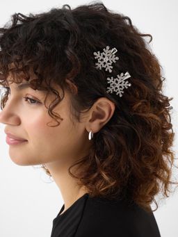 Accessorize London - Silver Embellished Metal Hair Pins Pack of 2)